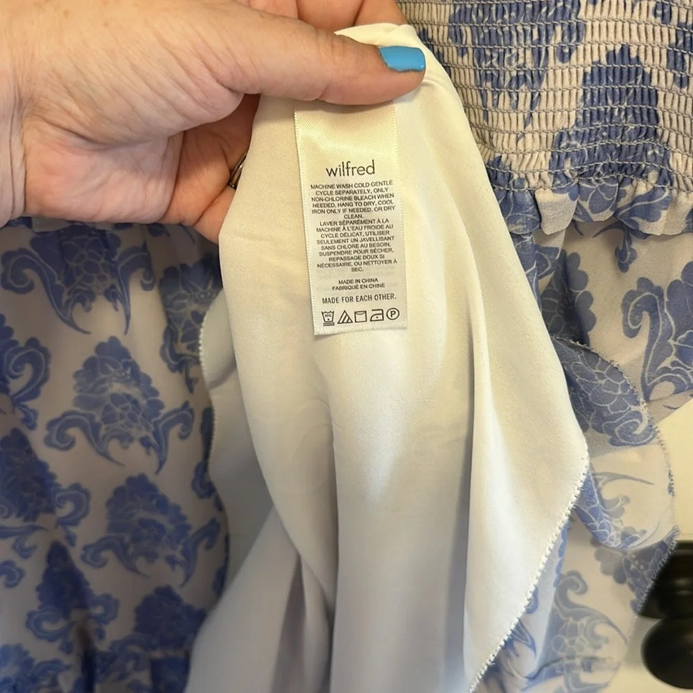 Aritzia Wilfred Tempest Sleeveless Mini Birch/Soft Iris Size Large - Picture 6 of 7
